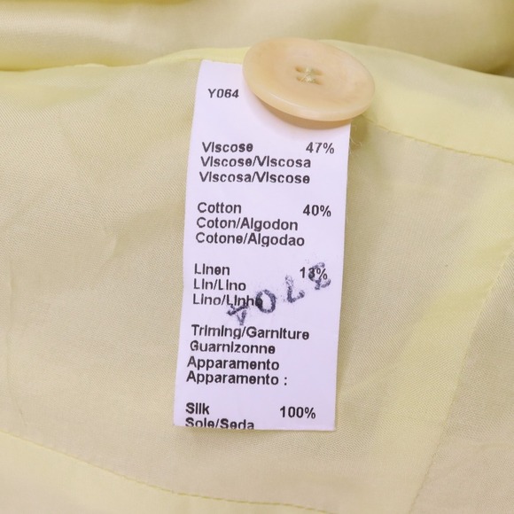 Gerard Darel Tweed Jacket Womens Size 36 Yellow Single Breasted 3 Button Fringe - Picture 4 of 9